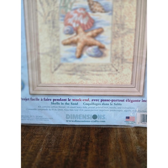 Dimensions Matted Accents Counted Cross Stitch Kit 6956 Shells in the Sand NEW - Picture 4 of 5